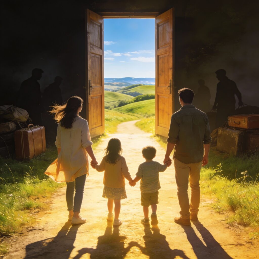 Transformacja ukończona: osoba wyglądająca w przyszłość z nadzieją i pewnością.